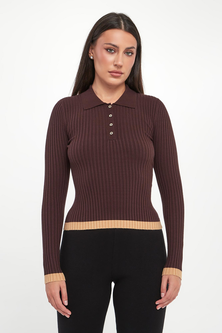 Sweter damski z kołnierzykiem TWINSET ACTITUDE
