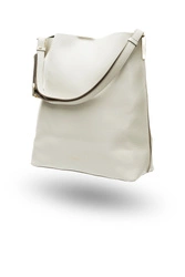 Kremowa shopperka skórzana TWINSET