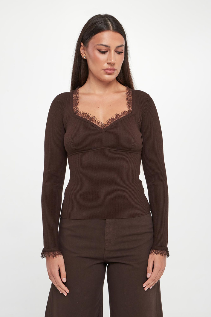 Sweter damski z koronką TWINSET
