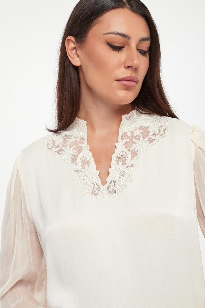 Bluzka damska z wiskozowej krepy TWINSET