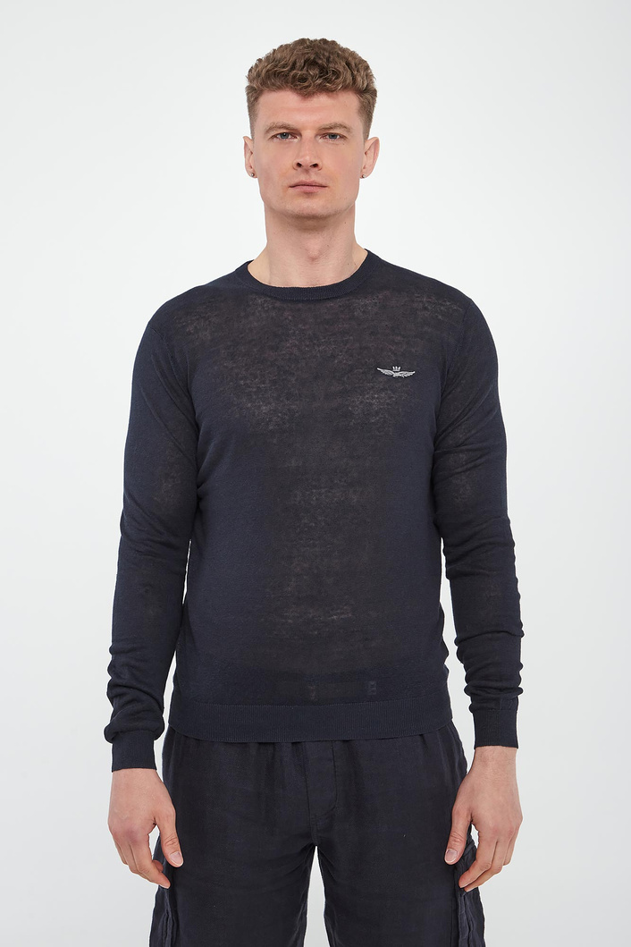 Sweter męski lniany AERONAUTICA MILITARE