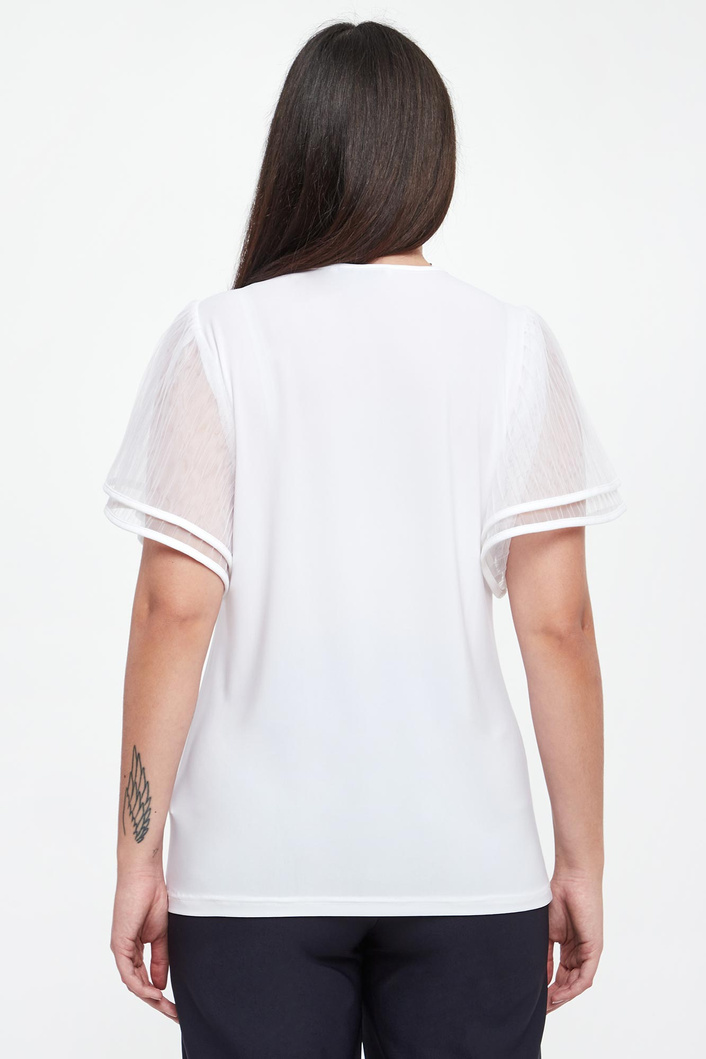 Bluzka damska z  tiulowymi rękawami JOSEPH RIBKOFF