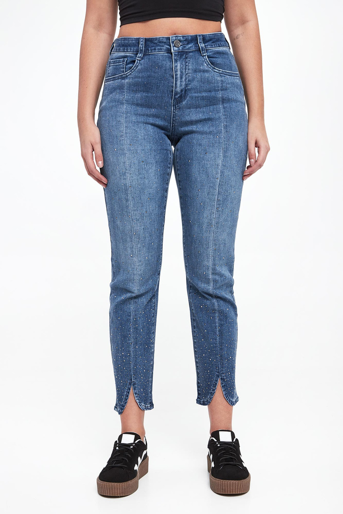 Jeansy damskie z kryształkami JOSEPH RIBKOFF