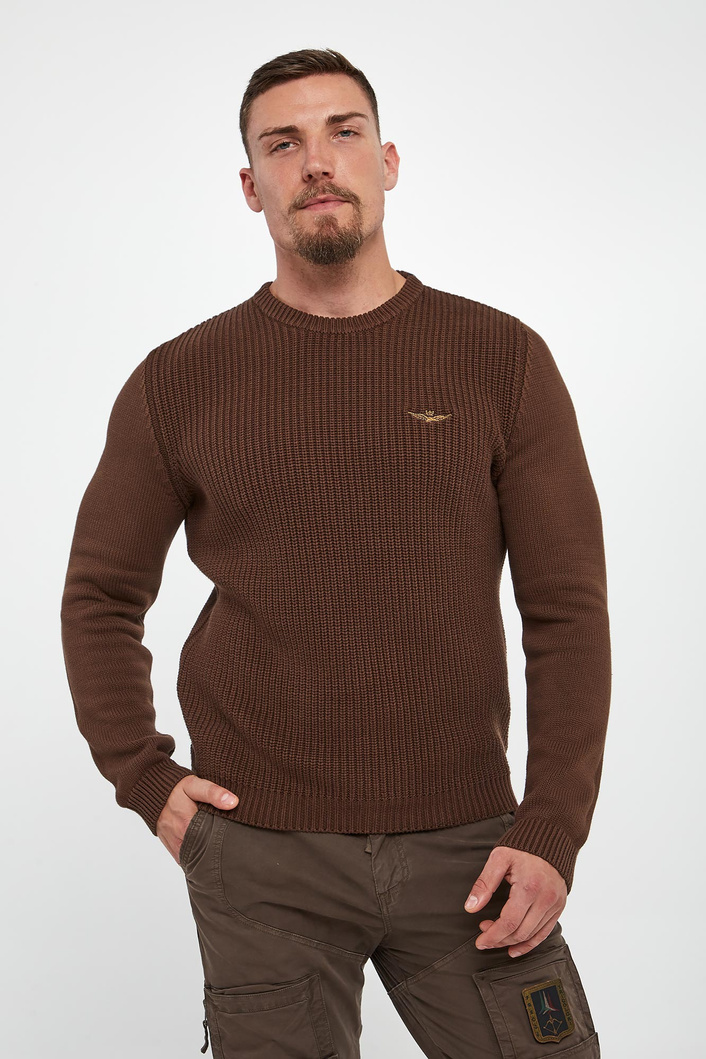 Sweter męski z logo AERONAUTICA MILITARE