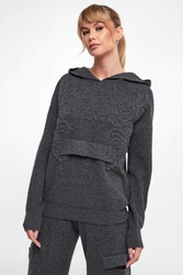 Sweter damski wełniany z kapturem ERMANNO FIRENZE