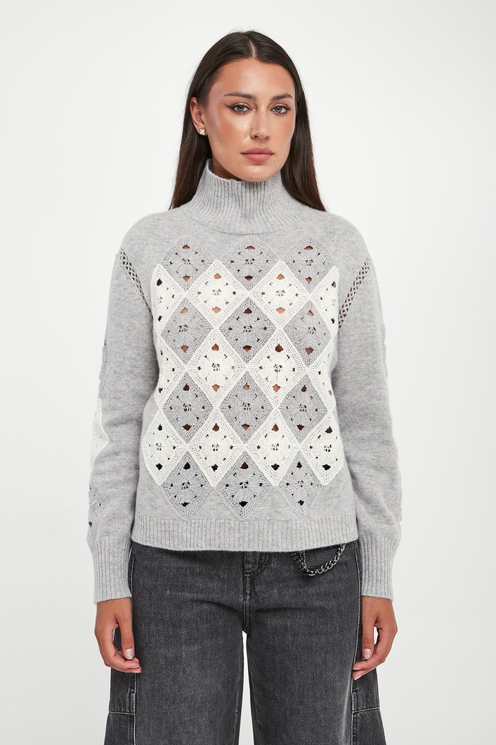 Sweter damski z haftem ERMANNO FIRENZE