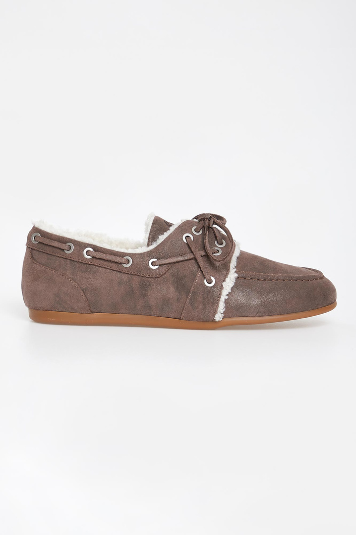 Loafersy damskie zamszowe z futerkiem PESERICO