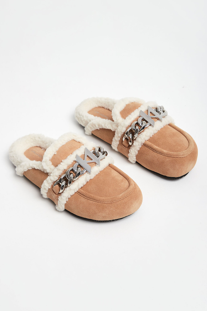 Klapki zamszowe KARL LAGERFELD