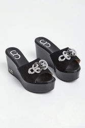 Klapki damskie na koturnie CESARE CASADEI