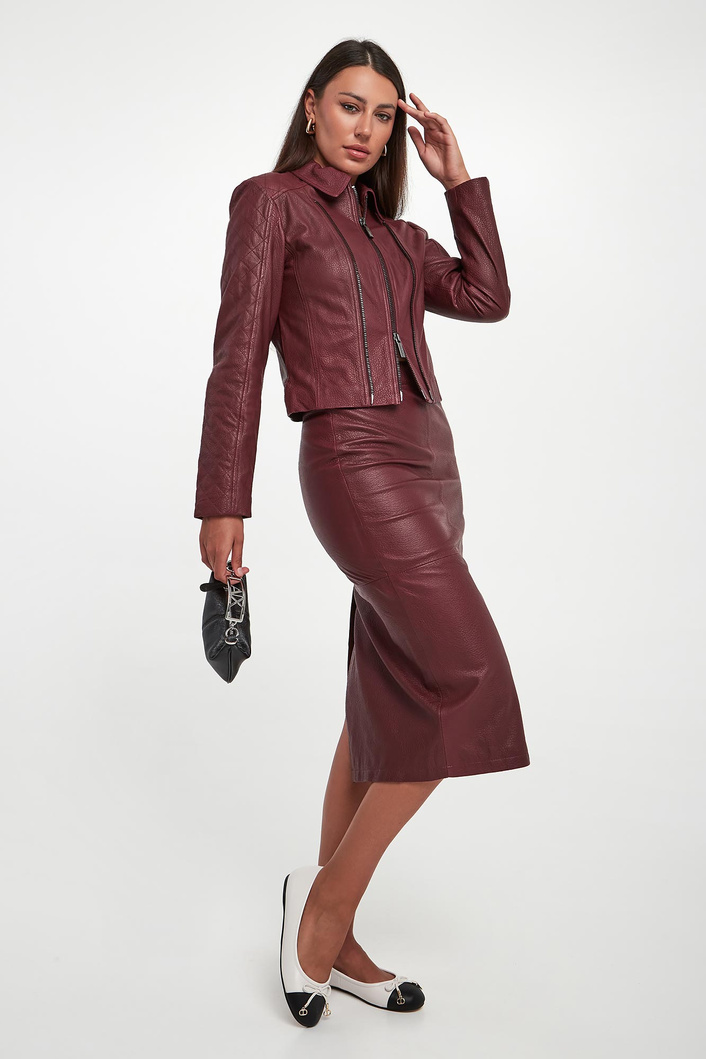 Spódnica skórzana midi ARMANI EXCHANGE