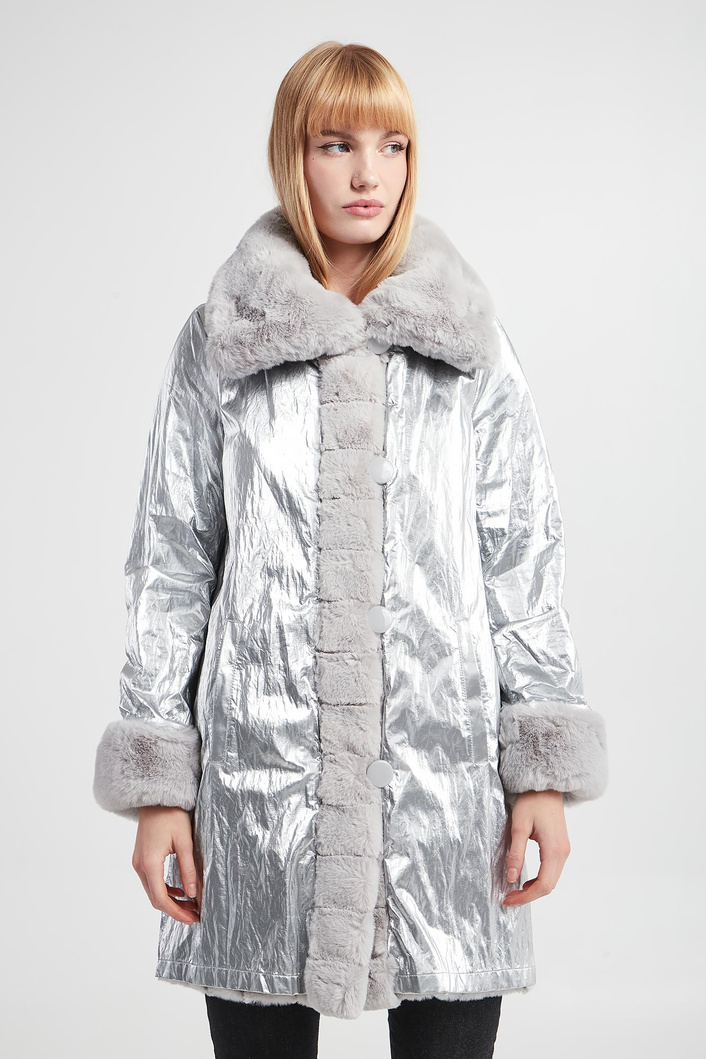 Płaszcz damski z futerkiem JOSEPH RIBKOFF