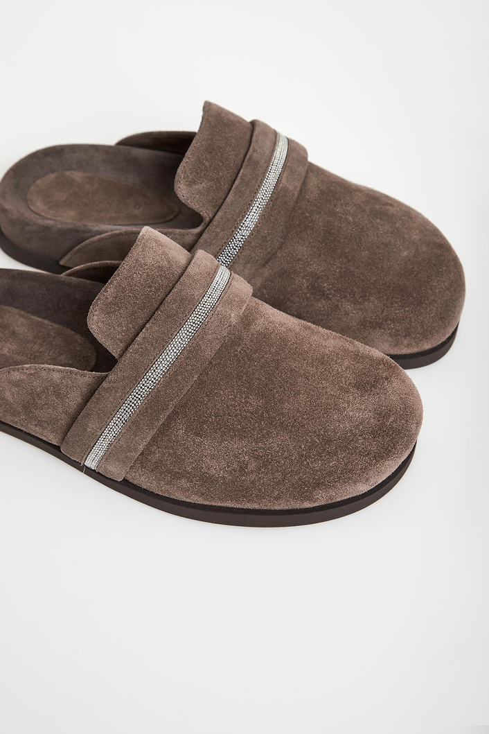 Klapki Mule damskie zamszowe PESERICO