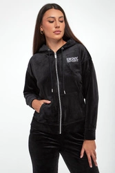 Bluza damska welurowa rozpinana DKNY
