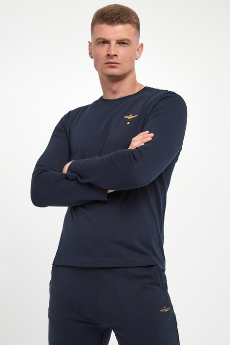 Longsleeve męski z logo AERONAUTICA MILITARE