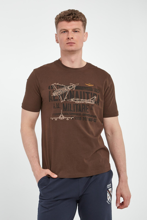  T-shirt męski z grafiką AERONAUTICA MILITARE