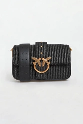 Torebka damska z rafii Mini Slouchy Fl Rafia PINKO