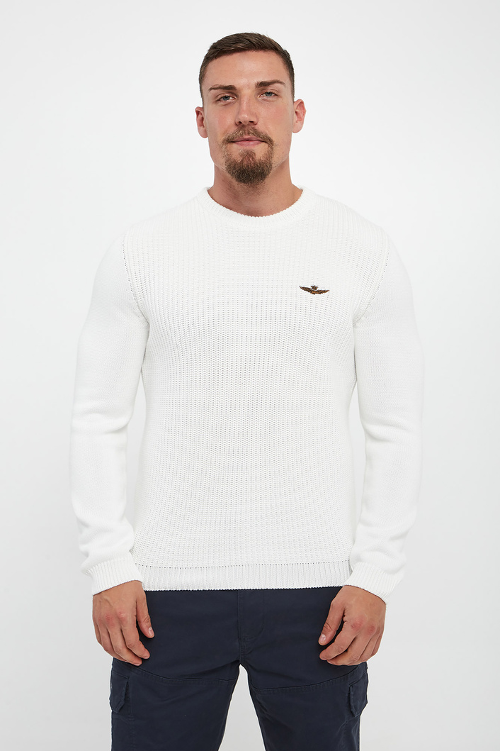 Sweter męski z logo AERONAUTICA MILITARE