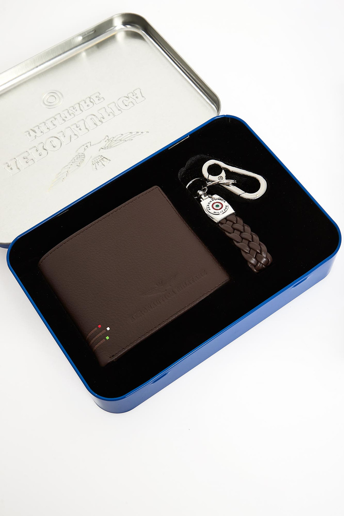 Komplet portfel + brelok męski skórzany AERONAUTICA MILITARE