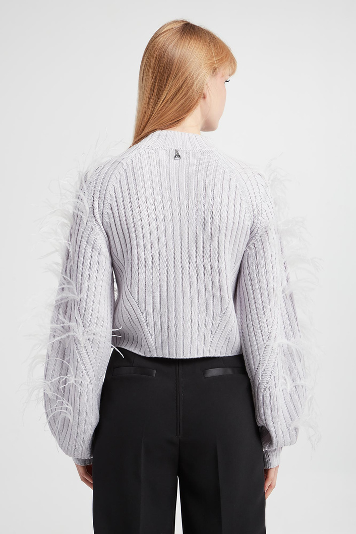 Sweter damski z piórami PATRIZIA PEPE