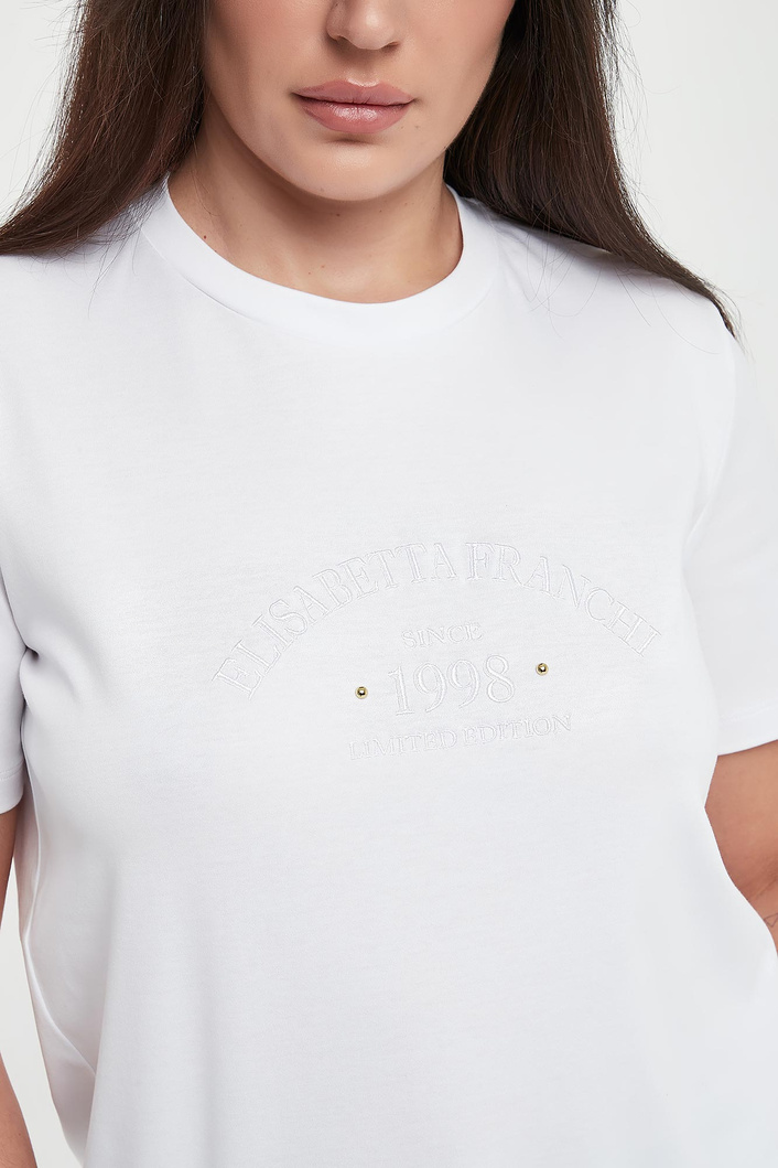 T-shirt damski z logo ELISABETTA FRANCHI