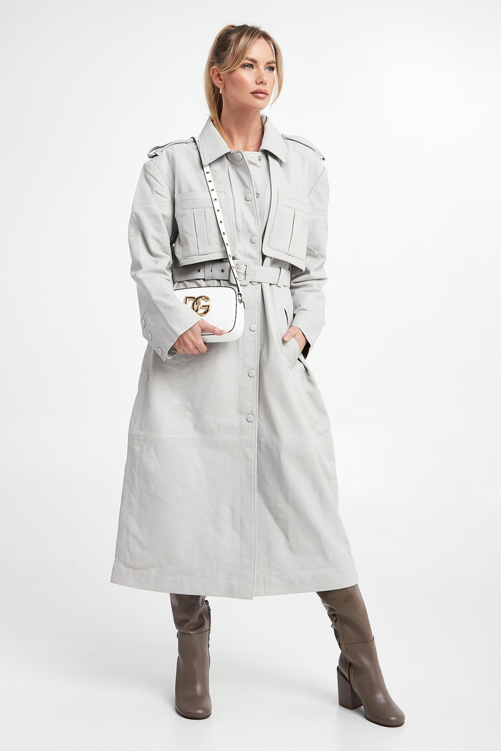 Płaszcz damski skórzany GESTUZ