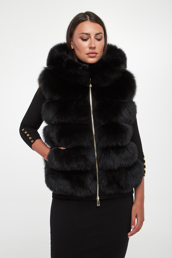 Kamizelka damska futrzana dwustronna z lisa SUPREMA