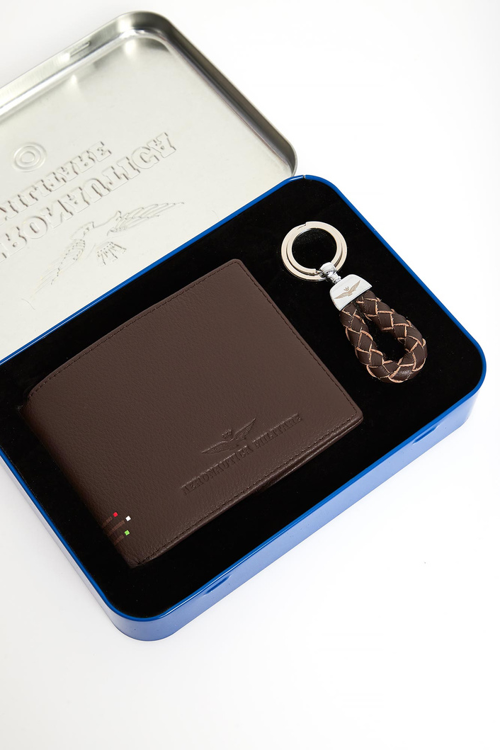 Komplet portfel + brelok męski skórzany AERONAUTICA MILITARE