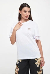 T-shirt damski z koronką TWINSET