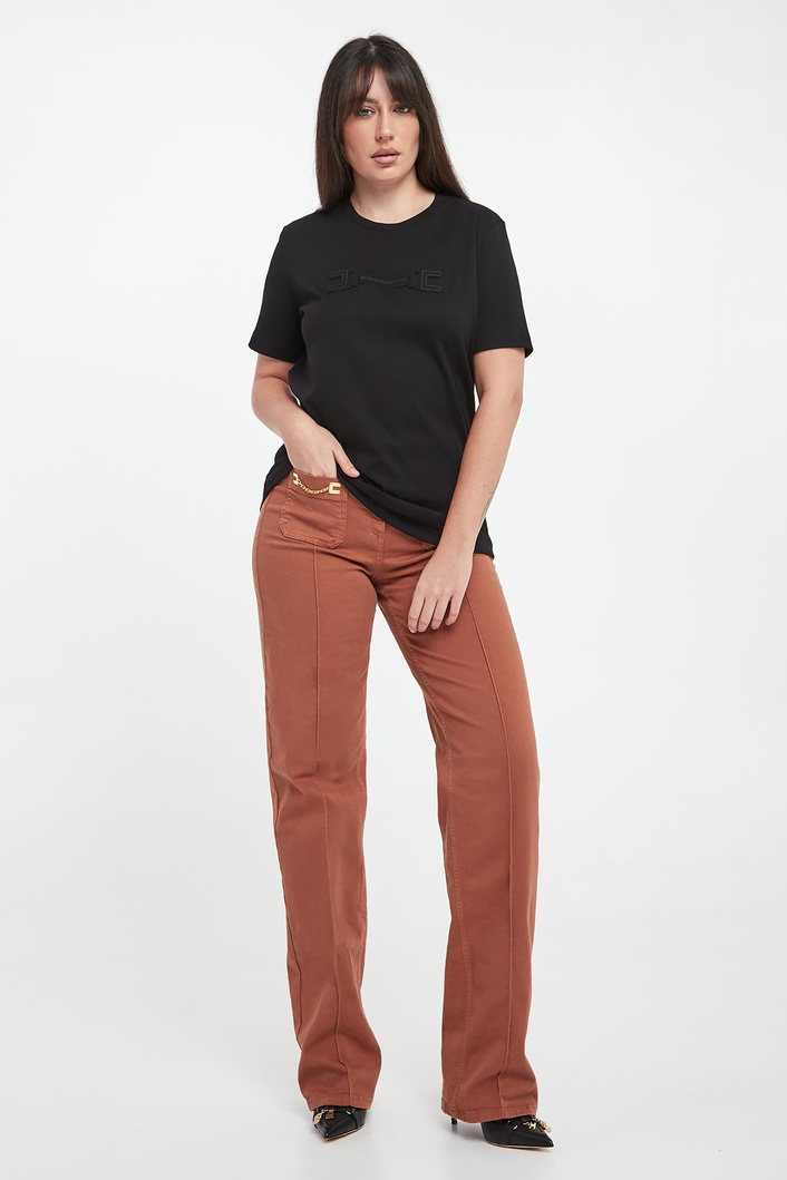 T-shirt damski z logo ELISABETTA FRANCHI