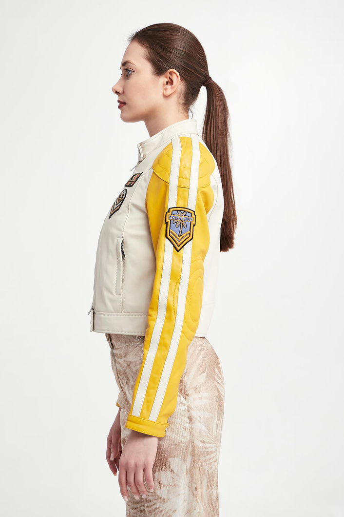 Kurtka damska skórzana w stylu vintage ERMANNO FIRENZE