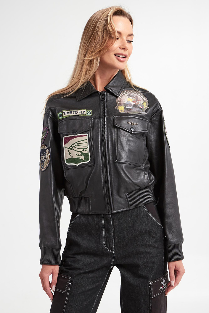 Kurtka damska skórzana AERONAUTICA MILITARE