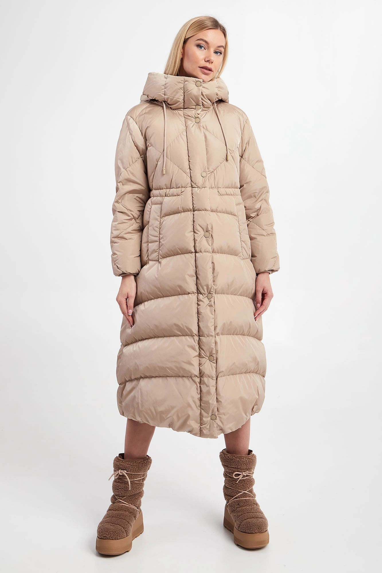 Płaszcz puchowy Zebio WEEKEND MAX MARA Beżowy Relaxed 54960423/018