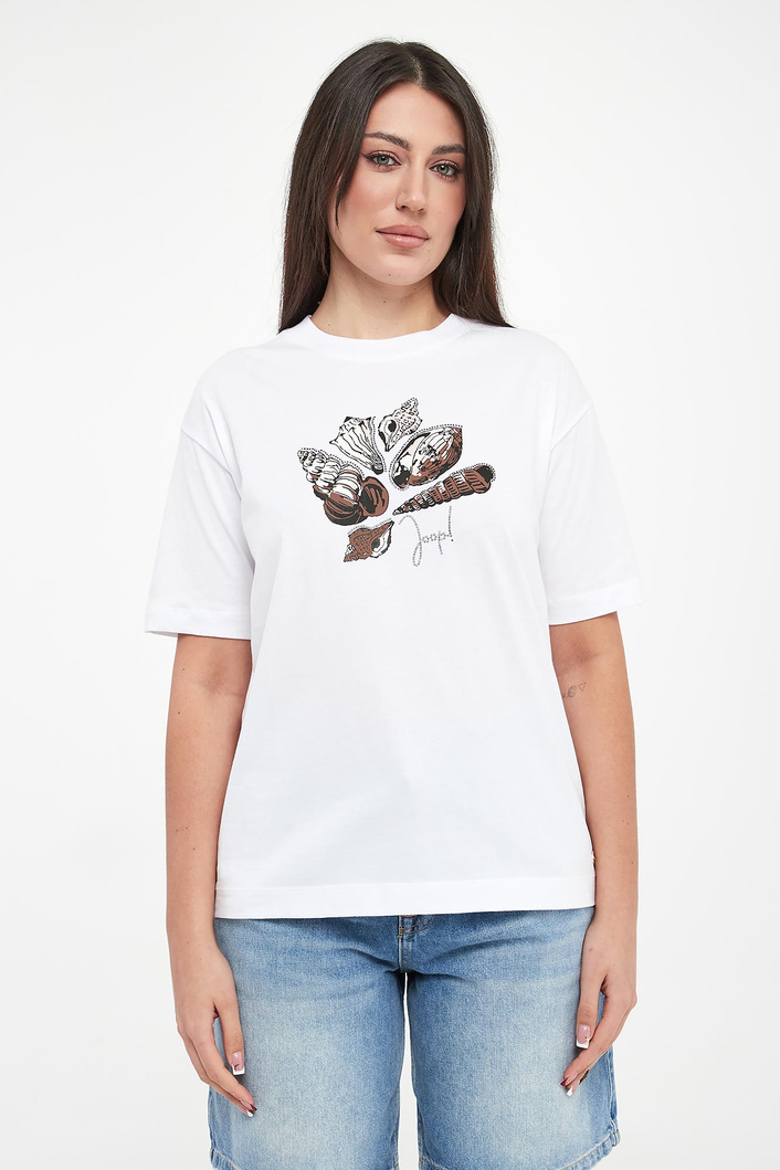 T-shirt damski z nadrukiem muszli Tristane JOOP!