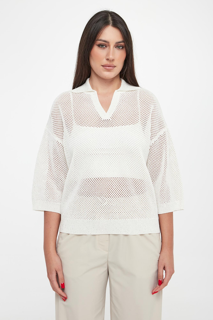 Sweter damski z kołnierzem polo PESERICO