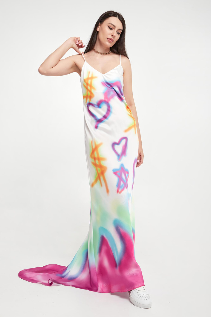 Sukienka maxi satynowa TWINSET ACTITUDE