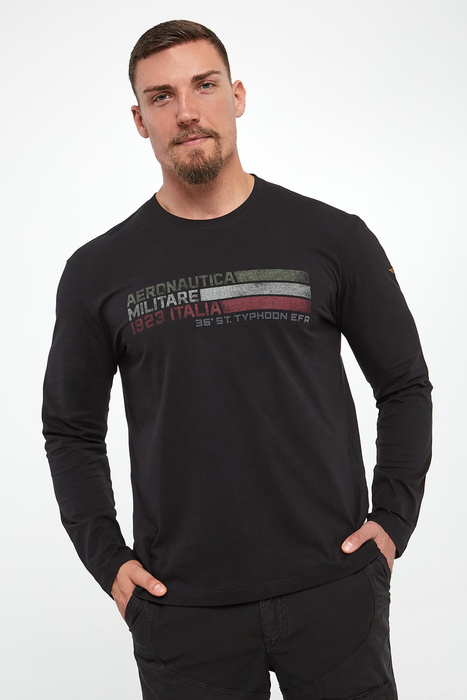 Longsleeve męski z nadrukiem AERONAUTICA MILITARE