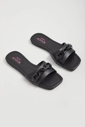 Klapki skórzane TWINSET ACTITUDE