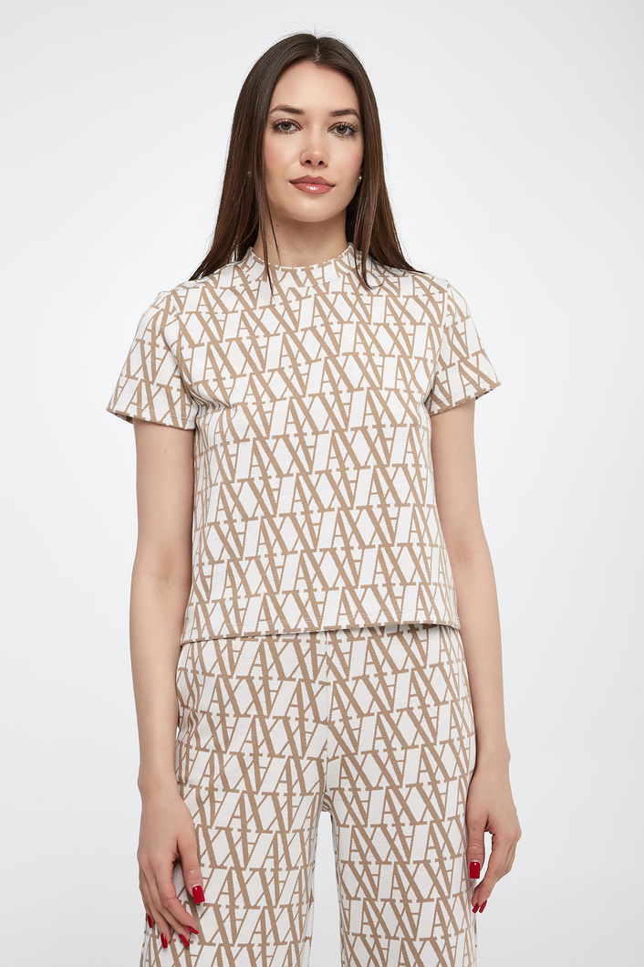 T-shirt damski dzianinowy ARMANI EXCHANGE