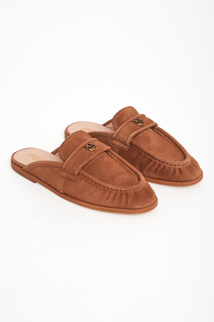 Klapki damskie zamszowe PINKO