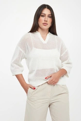 Sweter damski z kołnierzem polo PESERICO