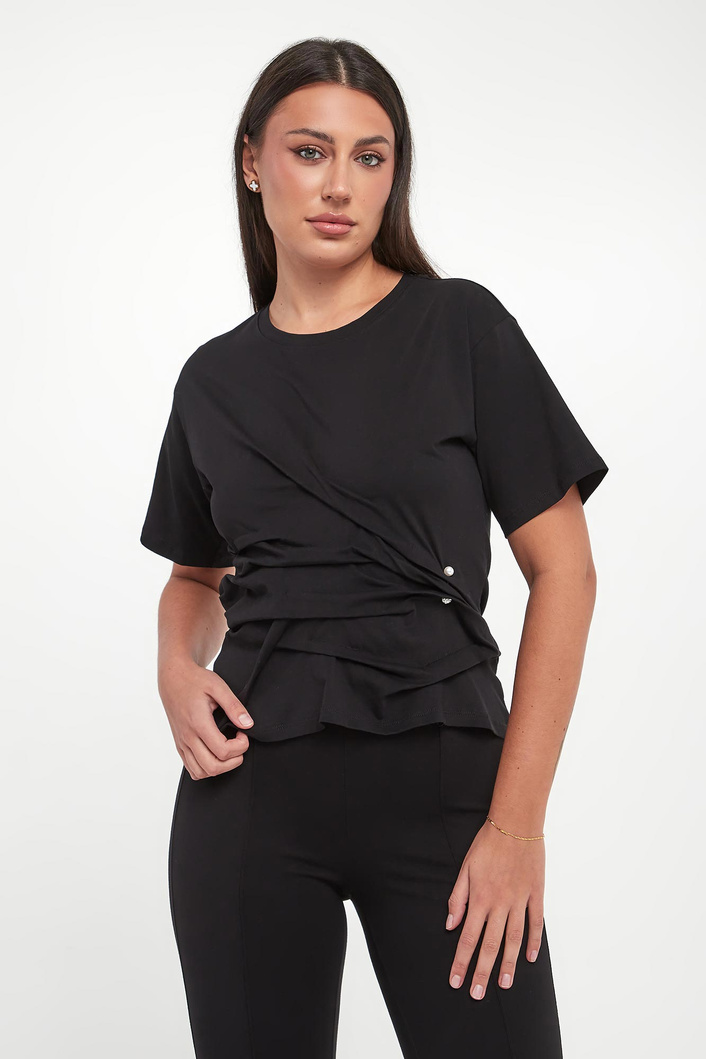T-shirt damski z marszczeniami TWINSET U&B