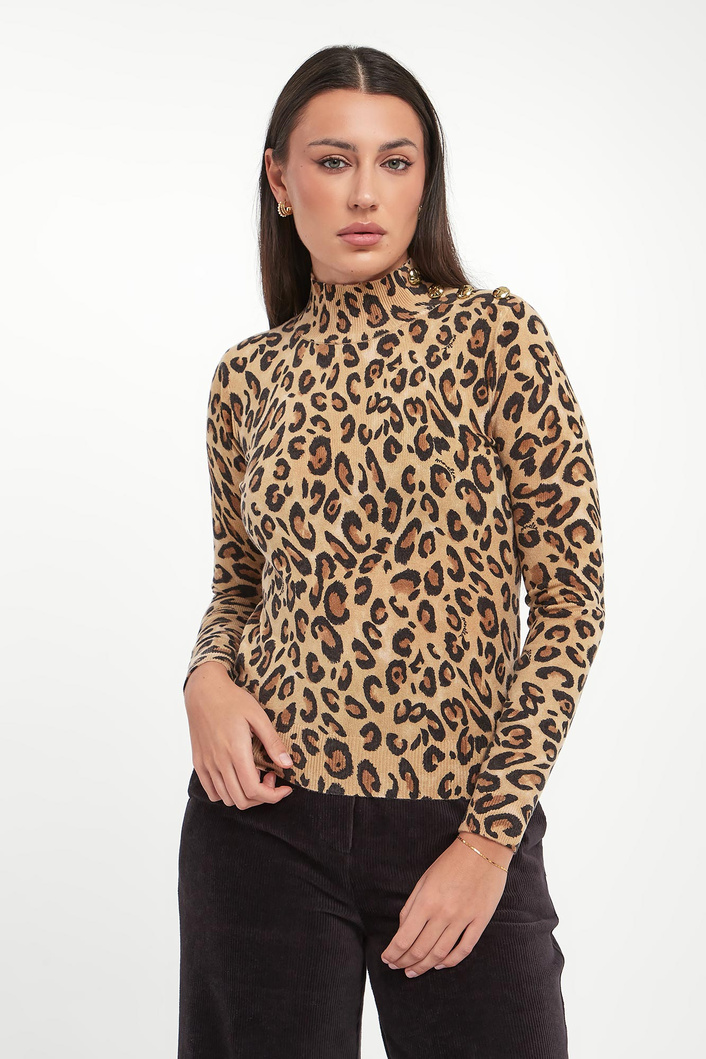 Sweter damski wełniany w panterkę Fanello MARELLA SPORT