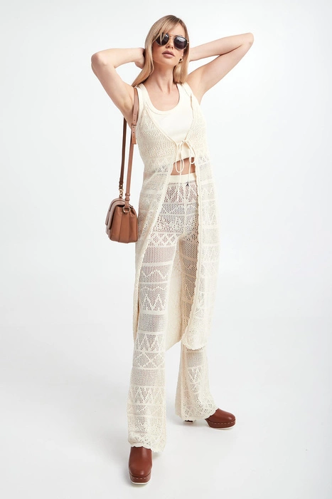 Kardigan damski ażurowy PATRIZIA PEPE