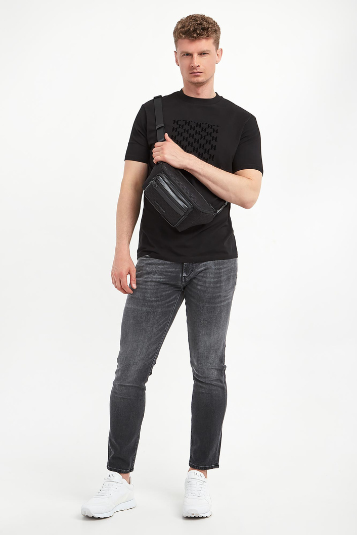T-shirt męski z haftem KARL LAGERFELD