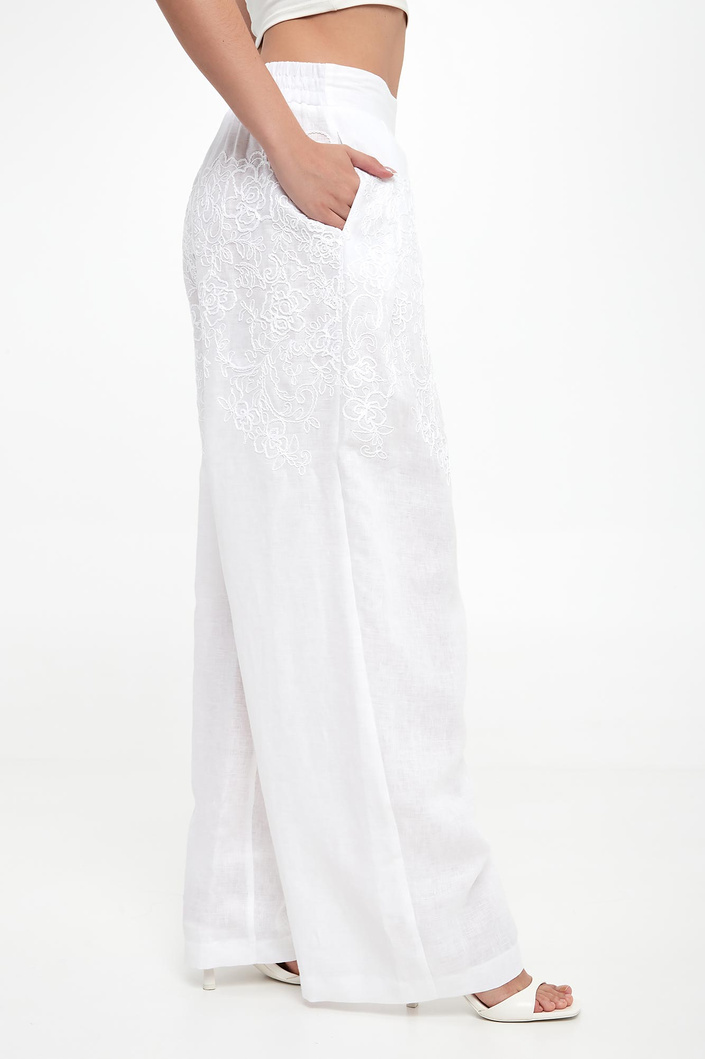 Spodnie damskie z lnem ERMANNO SCERVINO LIFE