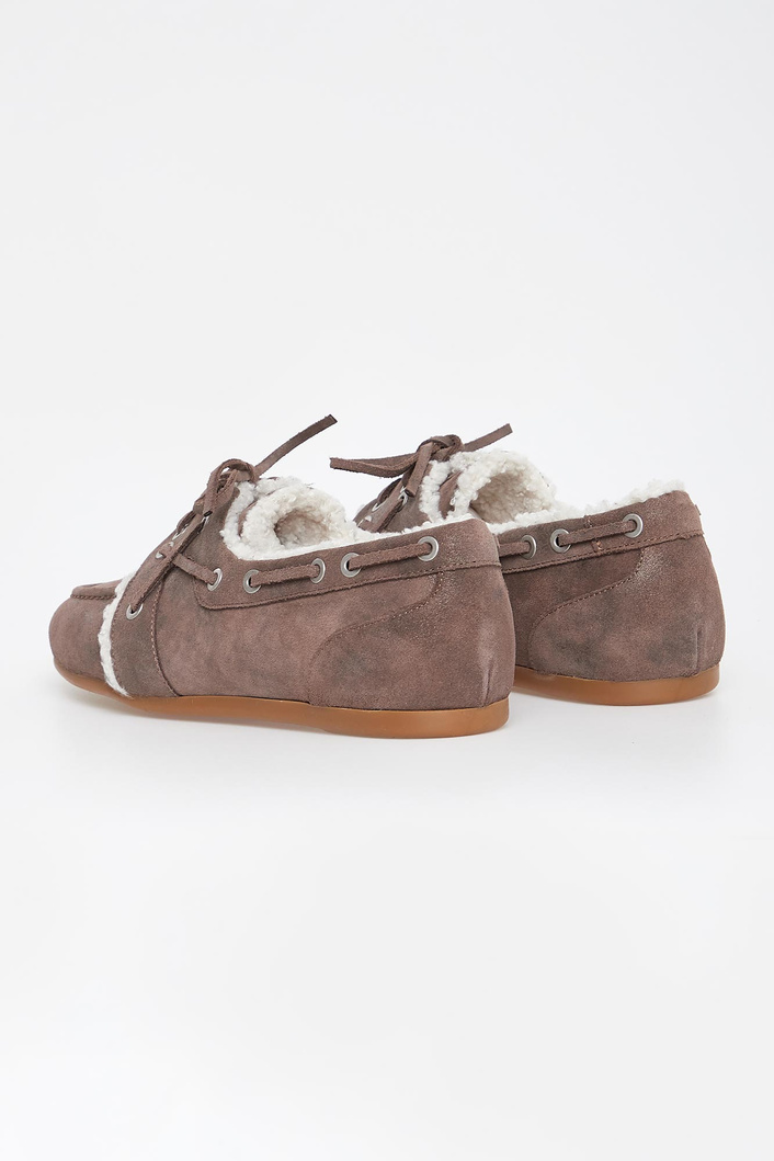 Loafersy damskie zamszowe z futerkiem PESERICO