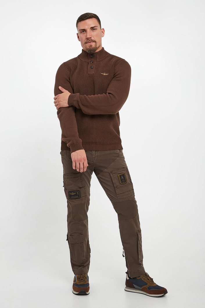 Sweter męski z logo AERONAUTICA MILITARE