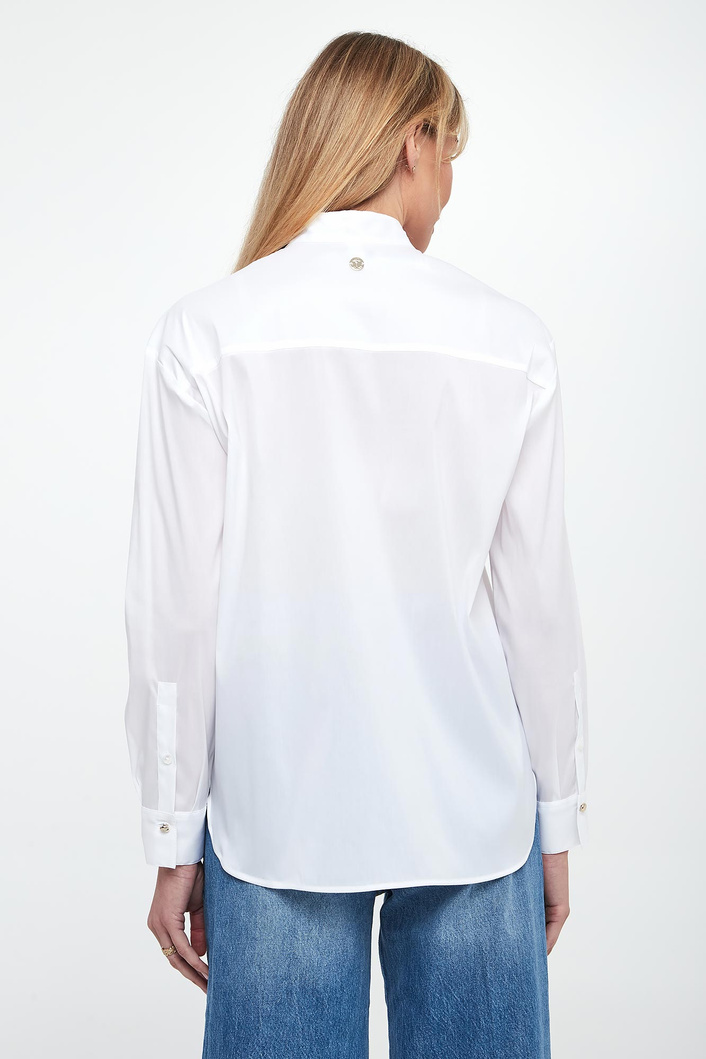 Koszula damska popelinowa z kokardą Bernarda JOOP!