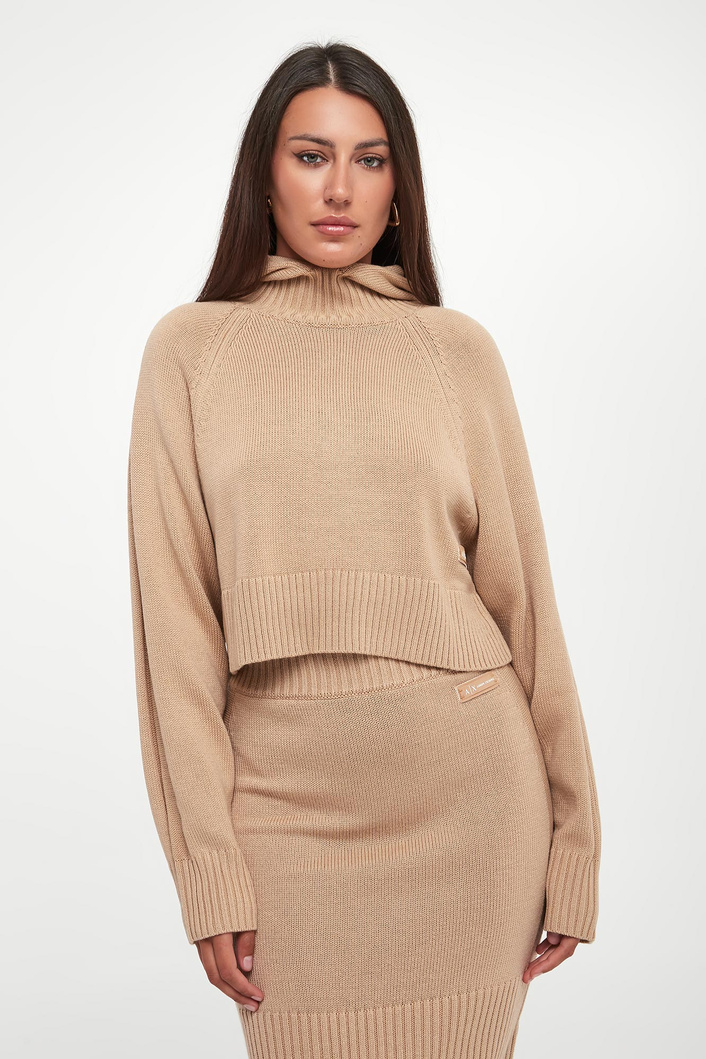 Sweter damski wełniany z kapturem ARMANI EXCHANGE