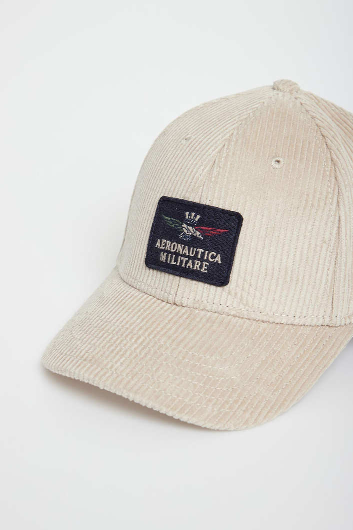 Czapka z daszkiem męska sztruksowa AERONAUTICA MILITARE